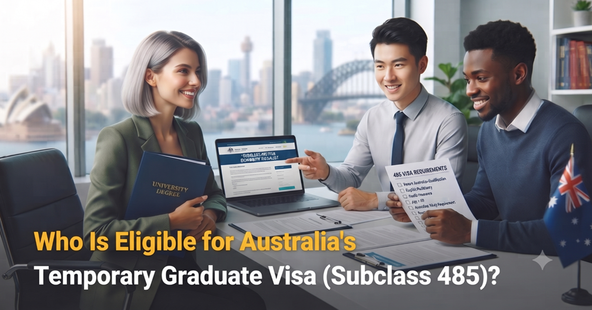 International graduate discussing eligibility requirements for Australia's Temporary Graduate Visa (Subclass 485) with a migration consultant.